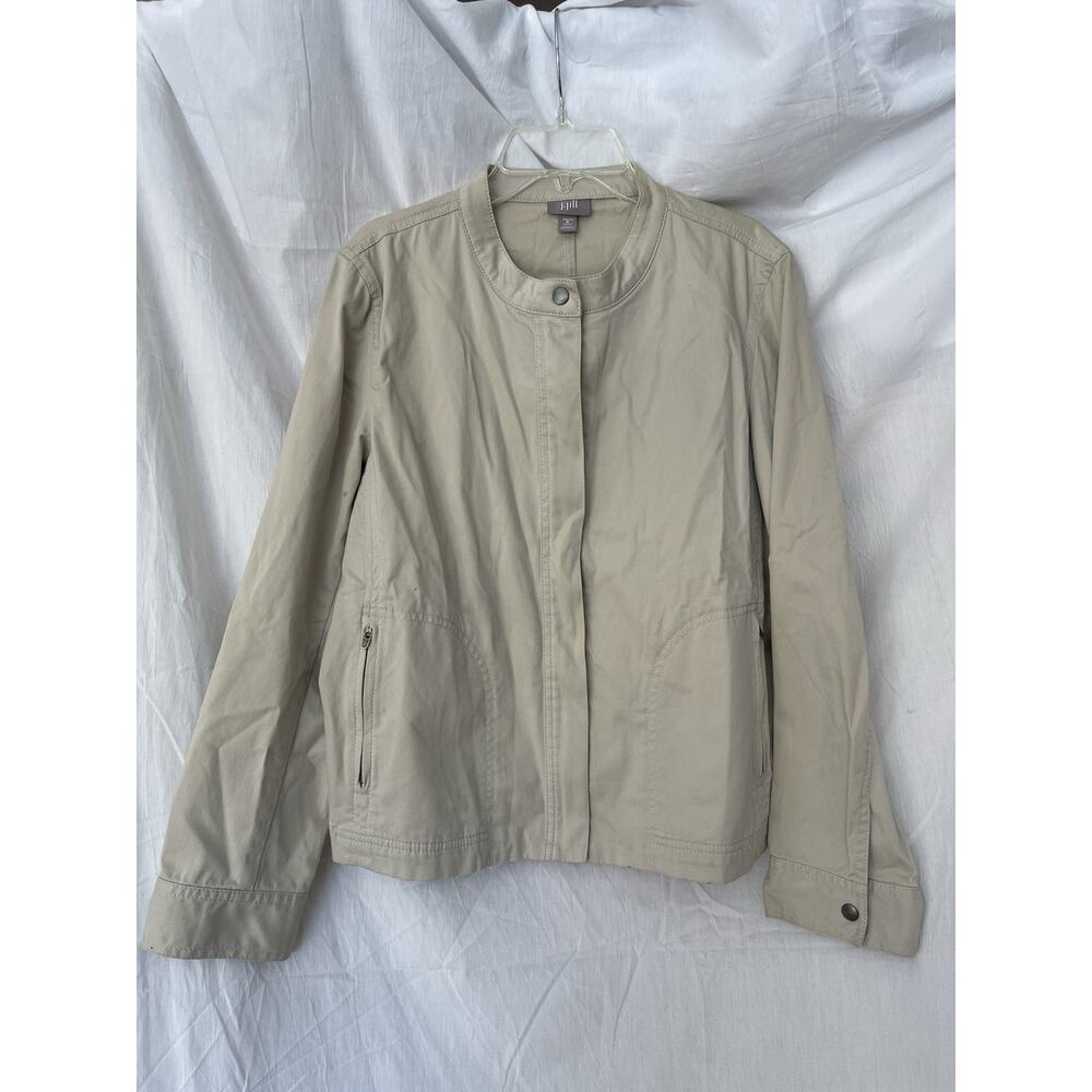 J. Jill Lightweight Jacket Women’s Petite Medium Casual Zippered Versatile Tan